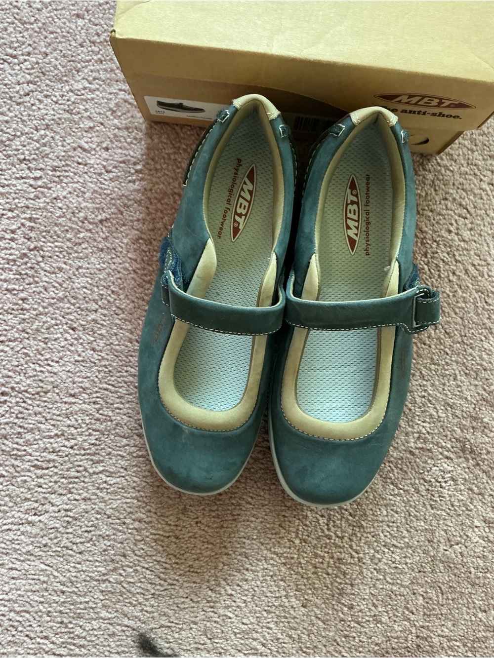 MBT Kaya Mary Jane Rocker Shoes Blue & Tan Suede US Women’s Size 9